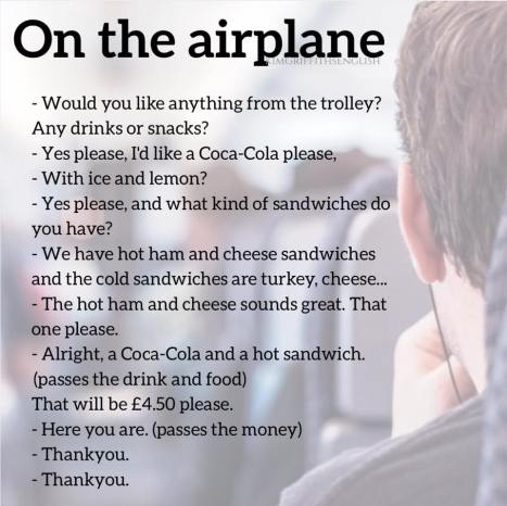Asking for Food on the plane Kim Griffiths English