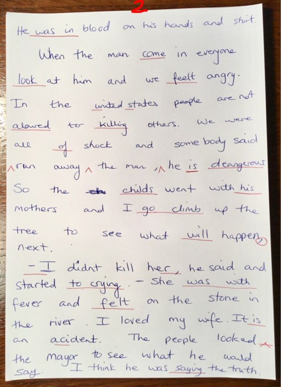 Correcting writing, underlining, kimgriffithsenglish