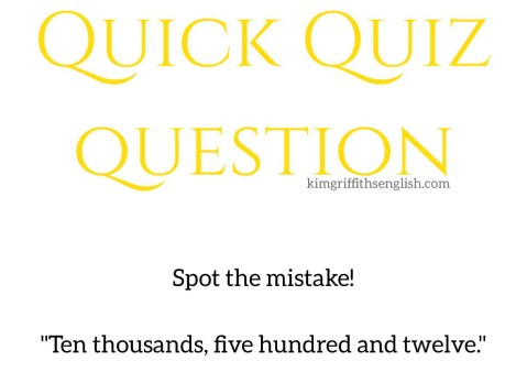 Spot the mistake numbers quiz question. KimGriffithsEnglish for English learners ESL