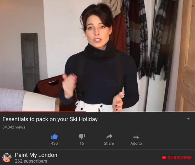 Paint my London Essentials to pack on your Ski Holiday.