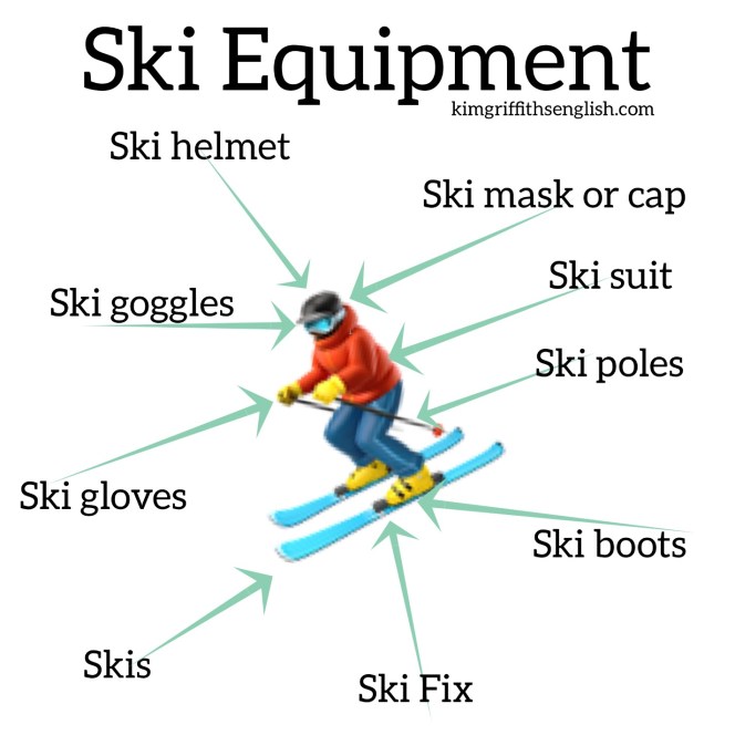 Ski Equipment, kimgriffithsenglish.com the blog to leArn English.