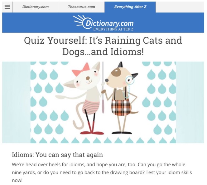 Idioms quiz from dictionary.com