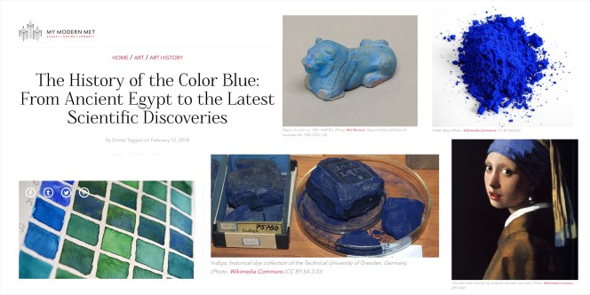 The history of the colour blue from My Met Mdernicle on the teaching English webpage www.kimgriffithsenglish.com