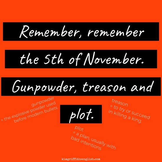 Bonfire night poem, rhyme. On the blog to learn, practice and improve your English - KimGriffithsEnglish.com